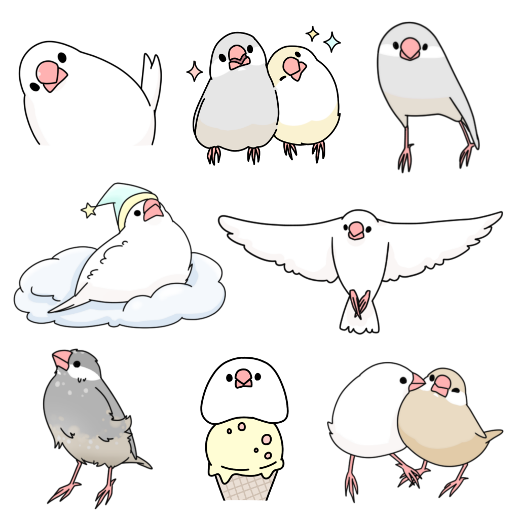 文鳥のイラストオーダー 販売を開始しました 文鳥デイズ